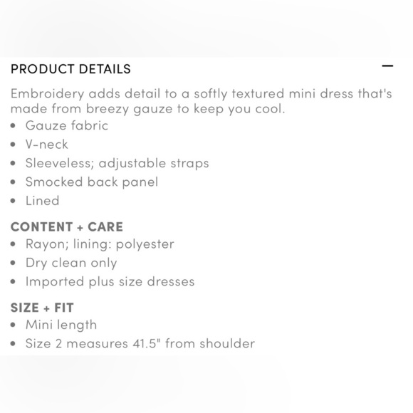 NWT Torrid Women’s Plus Size 2X White and Pink Embroidered Gauze Mini Dress - Picture 6 of 7